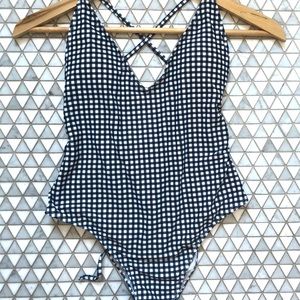 Never Worn. Checkered One Piece Swim Suit